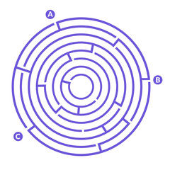 Simple round maze labyrinth game for kids
