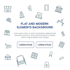 buildings, furniture outline vector icons and elements background concept on white background...Multipurpose use on websites, presentations, brochures and more