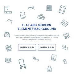 buildings, furniture outline vector icons and elements background concept on white background...Multipurpose use on websites, presentations, brochures and more