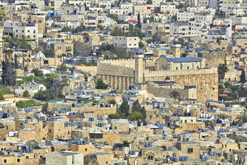 Tourists. Hebron. Ancient Jewish city in Israel.