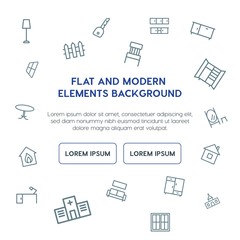 buildings, furniture outline vector icons and elements background concept on white background...Multipurpose use on websites, presentations, brochures and more