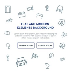 buildings, furniture outline vector icons and elements background concept on white background...Multipurpose use on websites, presentations, brochures and more