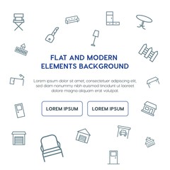 buildings, furniture outline vector icons and elements background concept on white background...Multipurpose use on websites, presentations, brochures and more