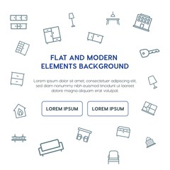 buildings, furniture outline vector icons and elements background concept on white background...Multipurpose use on websites, presentations, brochures and more