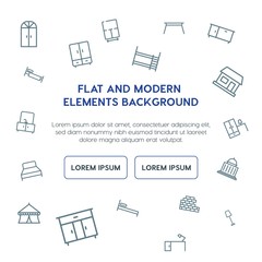 buildings, furniture outline vector icons and elements background concept on white background...Multipurpose use on websites, presentations, brochures and more