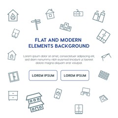 buildings, furniture outline vector icons and elements background concept on white background...Multipurpose use on websites, presentations, brochures and more