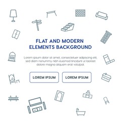 buildings, furniture outline vector icons and elements background concept on white background...Multipurpose use on websites, presentations, brochures and more