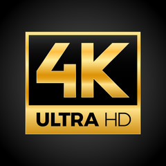 4K Ultra HD symbol, High definition 4K resolution mark, UHD - 2160p