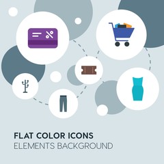 clothes, shopping flat vector icons and elements background with circle bubbles networks...Multipurpose use on websites, presentations, brochures and more..