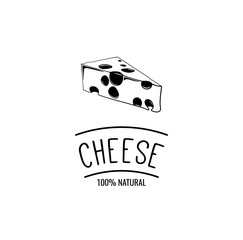 cheese doodle label.  illustration. isolated on white