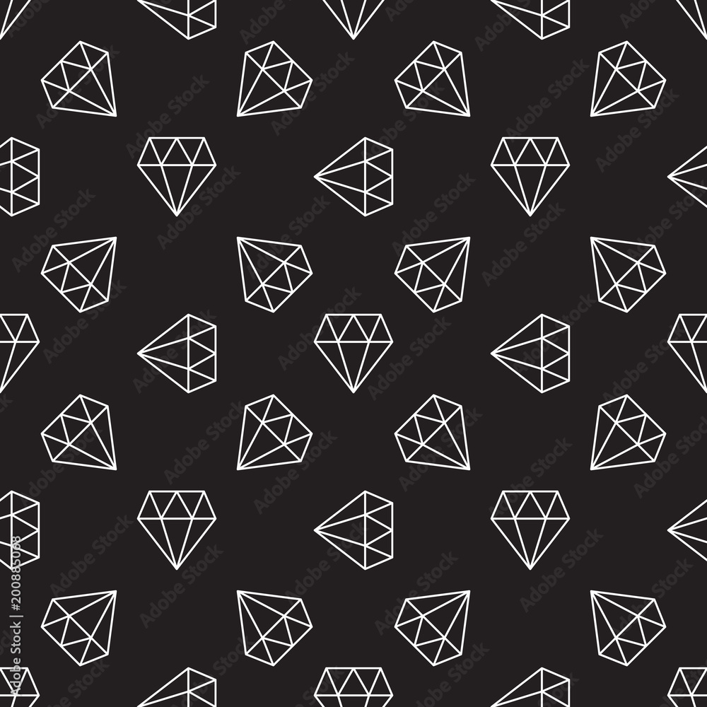 Poster dark seamless pattern with diamonds. vector background