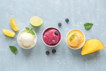  Various fruit and berries ice creams © mizina