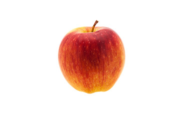Vivid Single fresh red apple. Isolated on white background. Close-up. Studio photography.