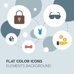 clothes, shopping flat vector icons and elements background with circle bubbles networks...Multipurpose use on websites, presentations, brochures and more..