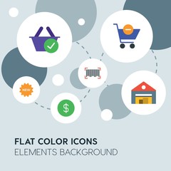 clothes, shopping flat vector icons and elements background with circle bubbles networks...Multipurpose use on websites, presentations, brochures and more..