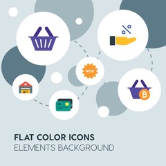 clothes, shopping flat vector icons and elements background with circle bubbles networks...Multipurpose use on websites, presentations, brochures and more..