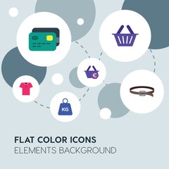 clothes, shopping flat vector icons and elements background with circle bubbles networks...Multipurpose use on websites, presentations, brochures and more..