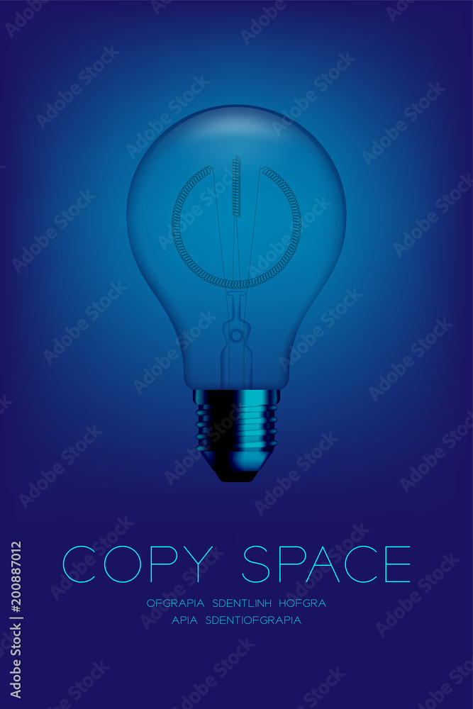 Aufkleber incandescent light bulb switch off set power button symbol, system disconnect concept design illustr