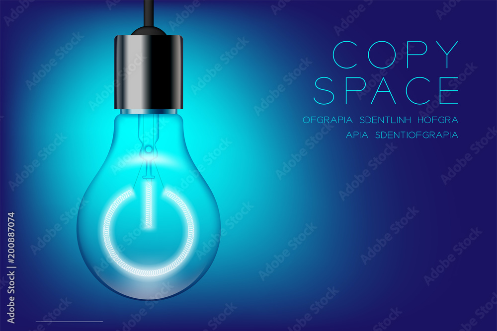 Aufkleber incandescent light bulb switch on set power button symbol, system connect concept design illustratio