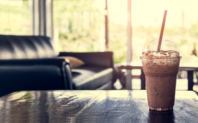 Iced coffee in coffee shop