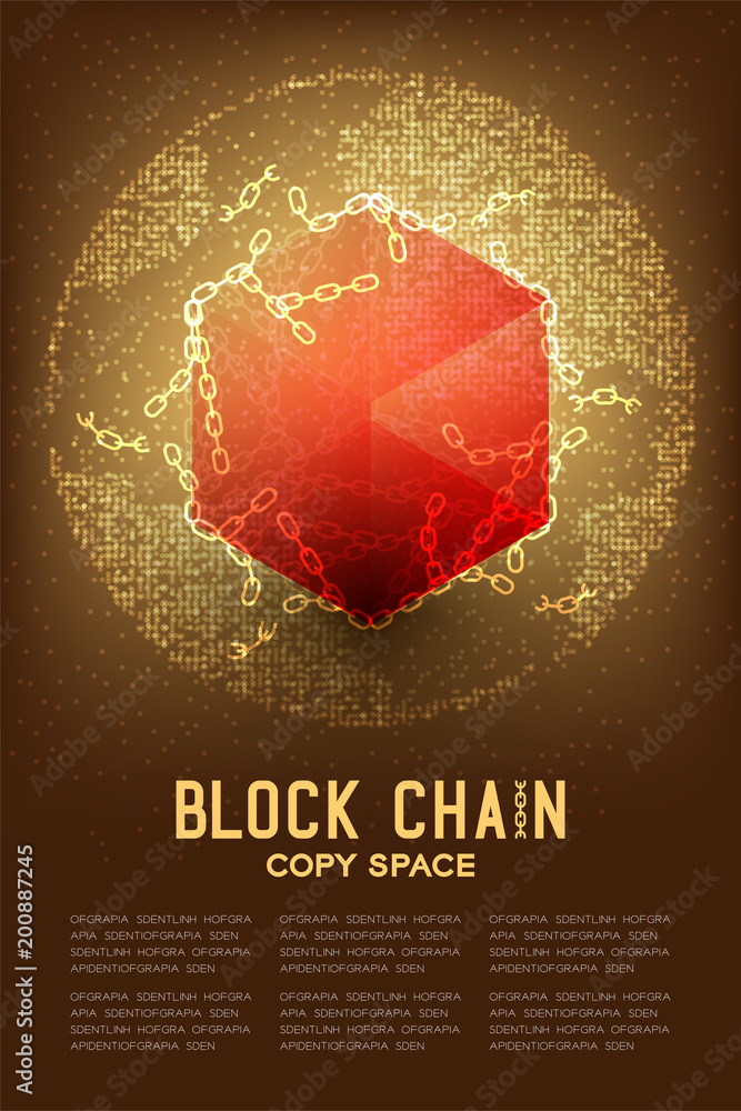 Aufkleber blockchain technology 3d isometric virtual with geometric circle pattern globe, system offline conce