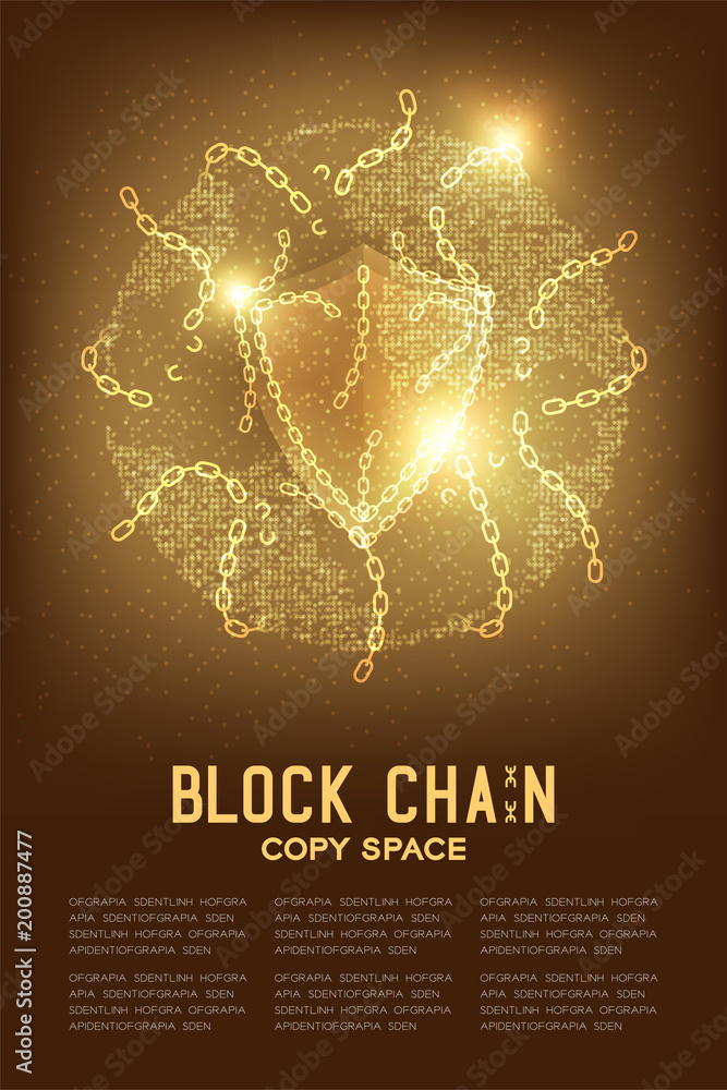 Aufkleber geometric circle pattern globe with unchain shield protection, security blockchain technology concep