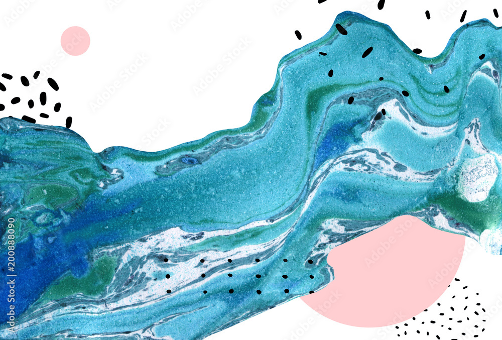 Wall mural abstract background with liquid dynamic wave.