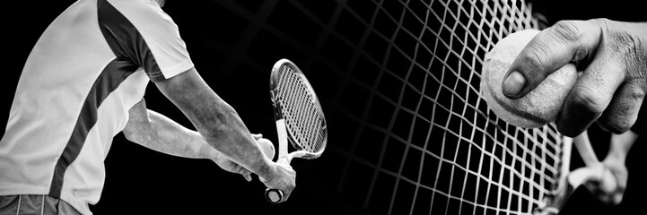Composite image of tennisman - obrazy, fototapety, plakaty