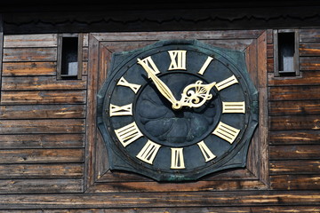 Old church clock on the old cemetery of Berlin-Stahnsdorf