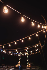 Fototapeta premium A platform with an arch for the night ceremony