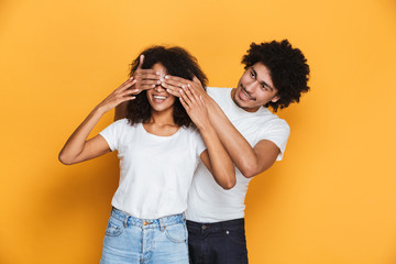 Portrait of a happy young afro american man