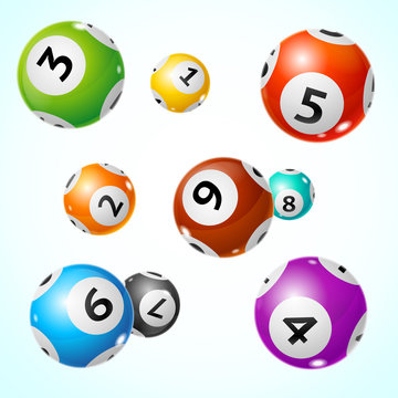 Realistic Detailed 3d Lotto Ball Concept Card Background. Vector