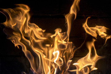 red-yellow fire close-up. fire background
