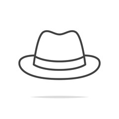 Fedora hat line icon vector