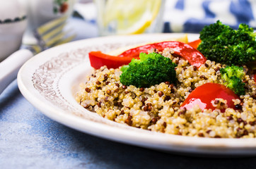 Cooked multi colored quinoa
