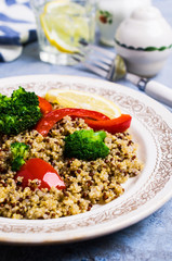 Cooked multi colored quinoa