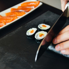 Sushi Being Cut