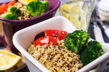 Cooked multi colored quinoa