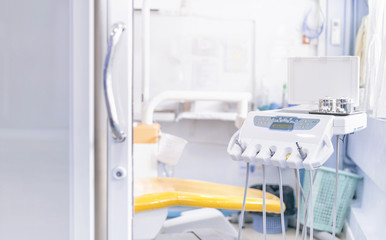 Obraz na płótnie Canvas Dentist interior workplace with dentistry medical equipment