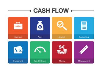 Cash Flow Infographic Icon Set