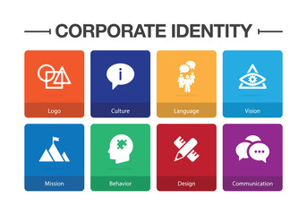 Corporate Identity Infographic Icon Set