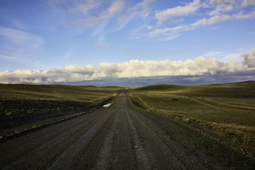 Fototapeta na wymiar Gravel Road in Argentinian Patagonia