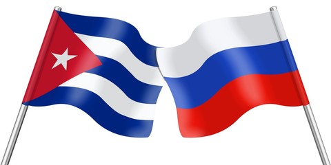 Flags. Cuba and Russia