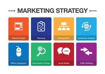 Marketing Strategy Infographic Icon Set