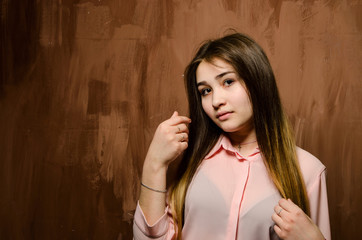 beautiful girl in blouse