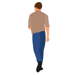Naklejka premium isolated silhouette in color clothes guy is walking