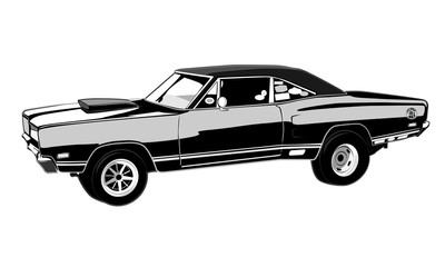 Dodge Challenger muscle car - obrazy, fototapety, plakaty