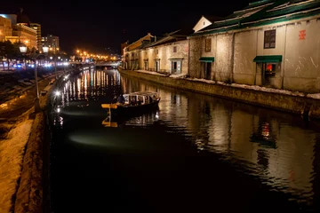 Photo sur Plexiglas Canal 夜の小樽運河