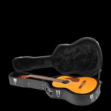 Musical instrument - Classic guitar hard case black background