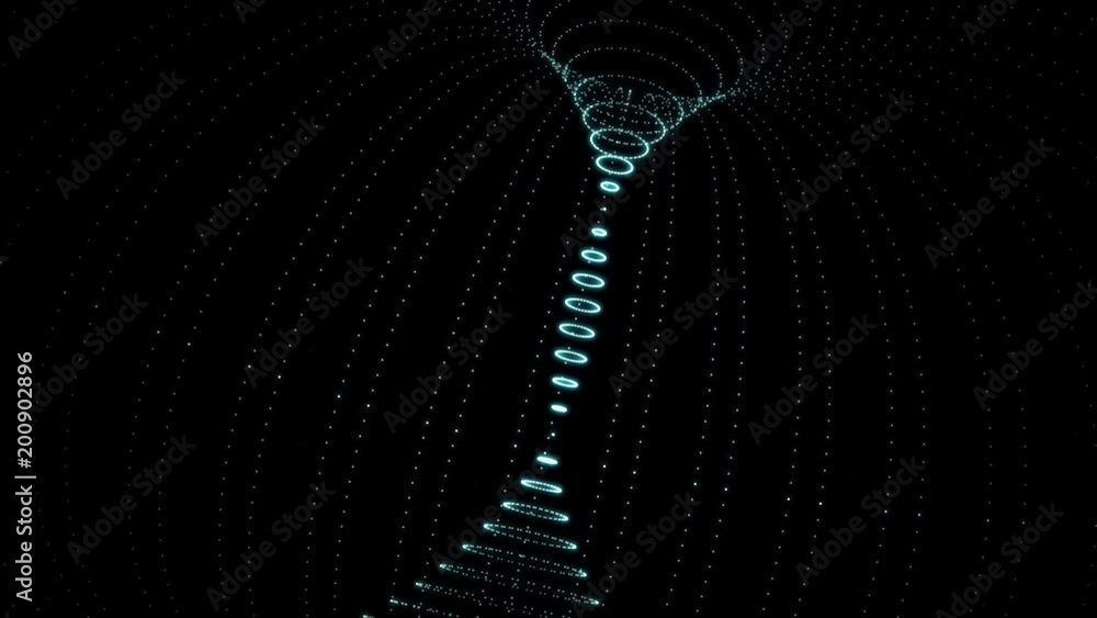 Poster background with concentric rings moving. animation of radio wave, radar or sonar. hypnotic graphic e